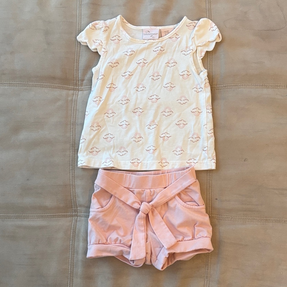 Girl’s Savannah Pink and Creme Matching Set Size 18M